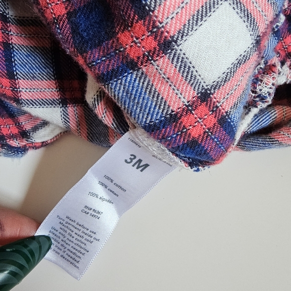 OshKosh B'gosh 3m Blue and Red Button Down Shirt - Picture 3 of 4